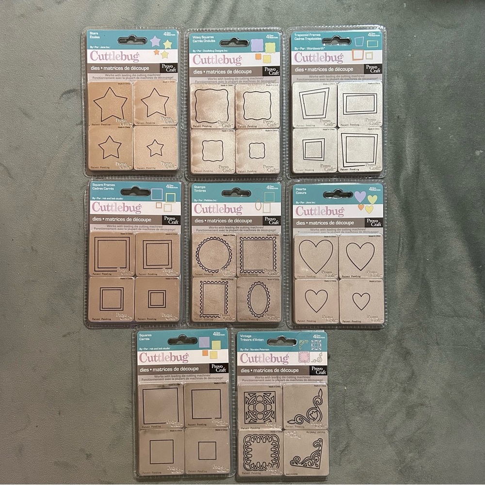 Lot of 8 Cuttlebug dies set (32 dies in total)